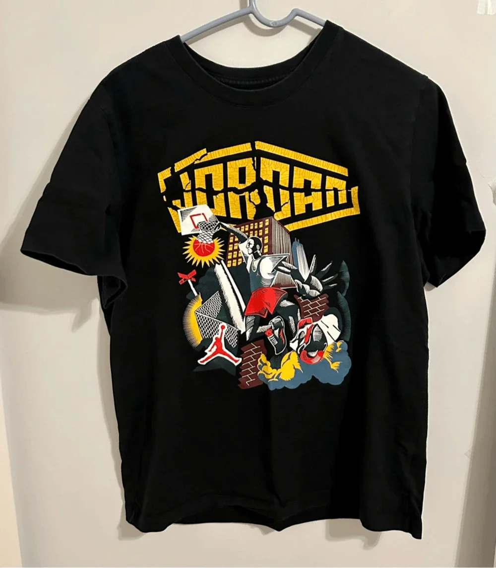 Nike Jordan Playground Dunk Shattered Logo T-Shirt Black Men's size L